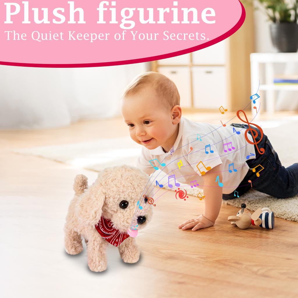 Interactive Walking Plush Puppy Toy Dog, Remote Control Electronic Robot Dog Realistic Wagging Tail, Grooming Set, Gift Toy For Girls & Boys