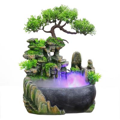 Simulation Harz Steingarten Shui Gefälschte Baum Feng Luftbefeuchter Wasserfall Dekoration
