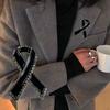 Schwarze Bandbrosche Beerdigungen Gedenknadel Trauerabzeichen Für Damen Herren Anzug Hemd Kleidung Dekoration Zubehör