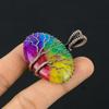 Double Tree Of Life Rainbow Solar Quartz Gemstone Copper Wire Wrap Handmade Pendant Indian Jewelry