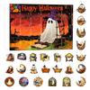 2025 Halloween 2D Ghost Reading Ornament Countdown Set 24 Days Advent Calendar Stained Glass Window Hanging Suncatchers for Home Decor