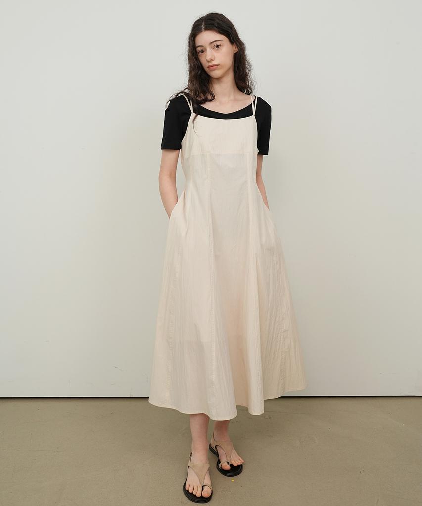 PAUL&ALICE Double String Flare Dress / Cream