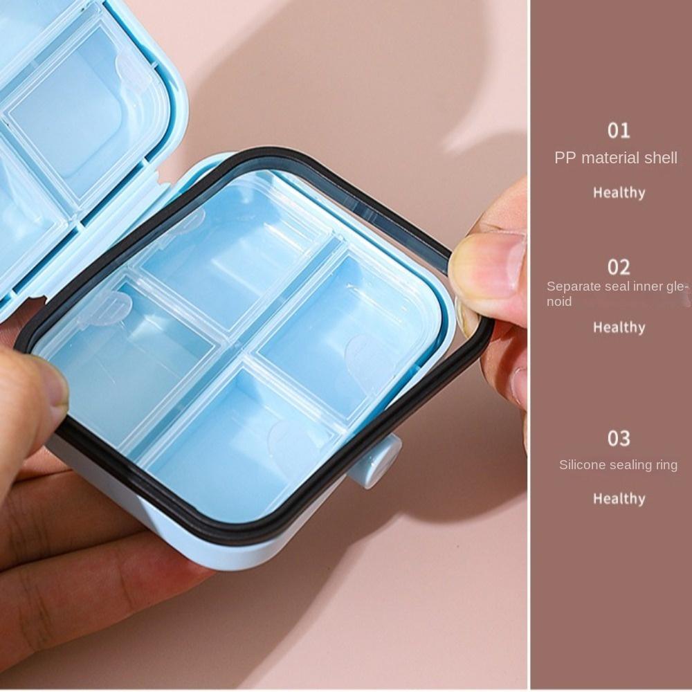 Silicone Seal Weekly Pill Box 7 Compartments Vitamin Container  Home/Outdoor
