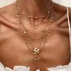 Butterfly Pendant Multilayer Necklace Bohemian Style Metal Choker Clavicle Chain  Jewelry Gifts