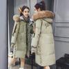 Abbigliamento alla Moda Cappuccio con Pelliccia Zip Lungo Stile Donna Caldo Piumino Cappotto Invernale Parka Cappotto
