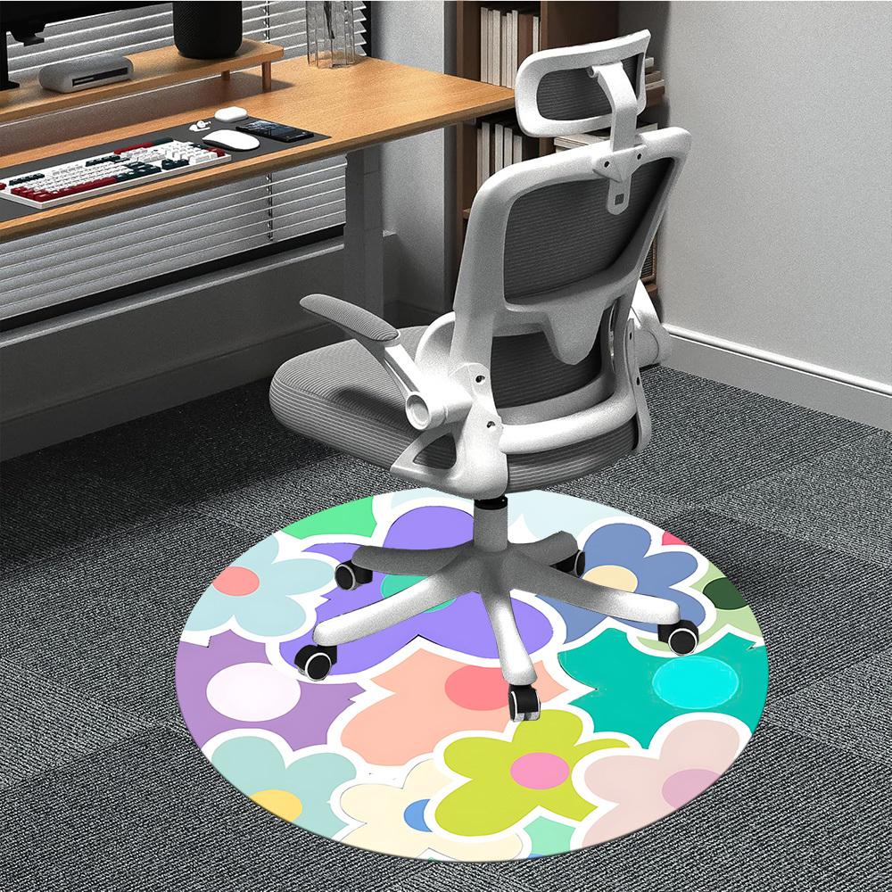 

1pc Floral Pattern Chair Carpet for Office, Non-slip, Soft and Durable Office Rug for Decoration, Perfect for Office yy260325058 80cm by 80cm