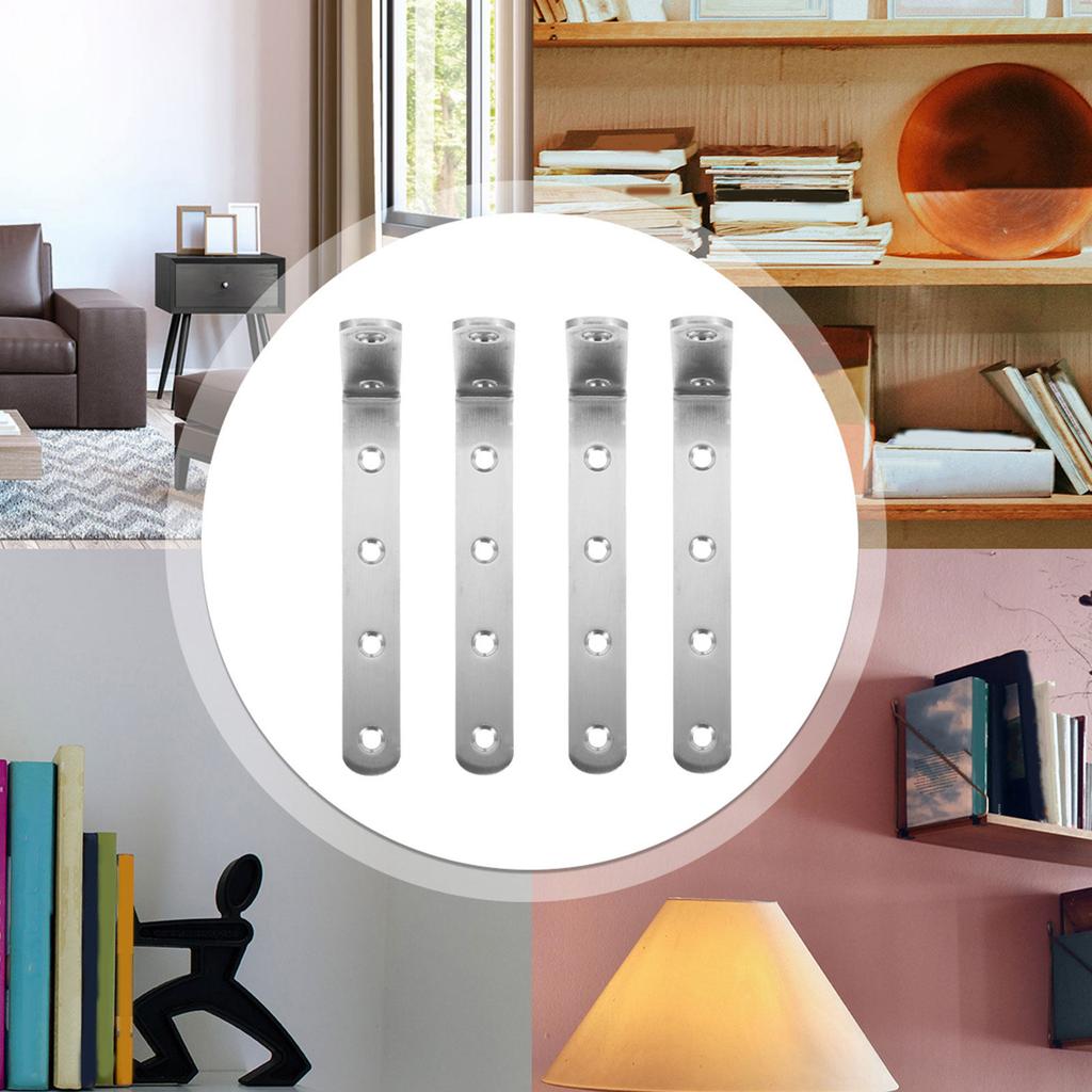 4Pcs Stainless Steel Corner Braces Thickened Right Angle Brackets Furniture Corner Support Heavy Duty Shelf Joint Fasteners