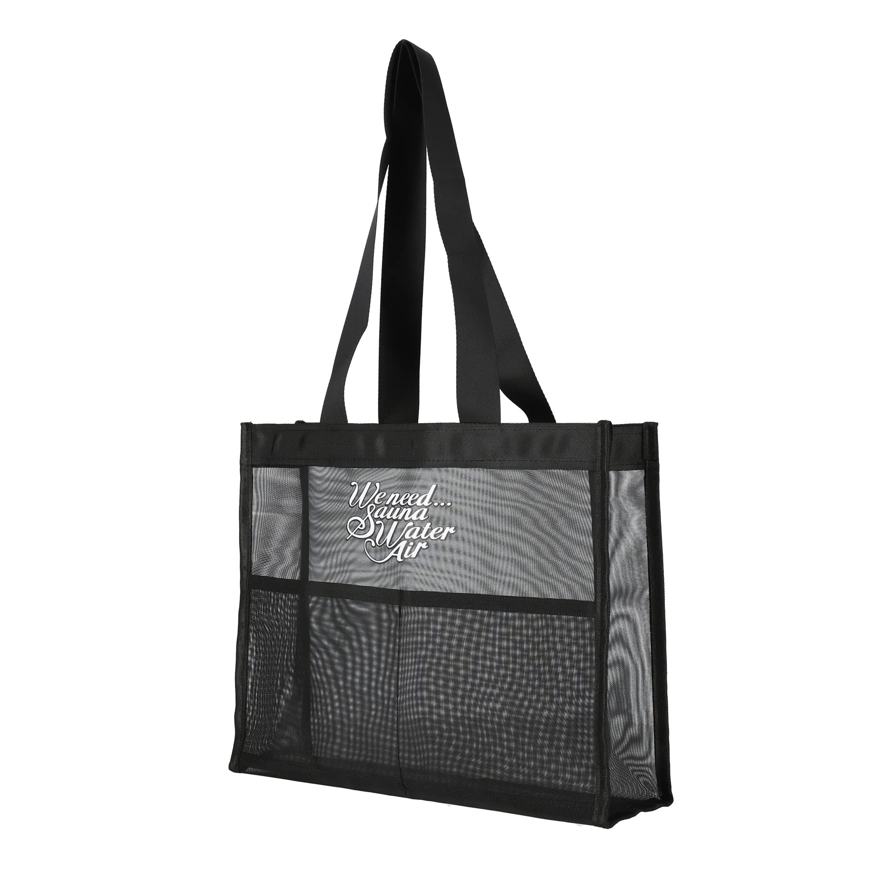 

Primal Blue Mesh Tote Bag, Sauna Bag, Mesh Pouch, Beach Bag, Lightweight, Perfect for Sauna, Camping, and Outdoor Activities (Black)