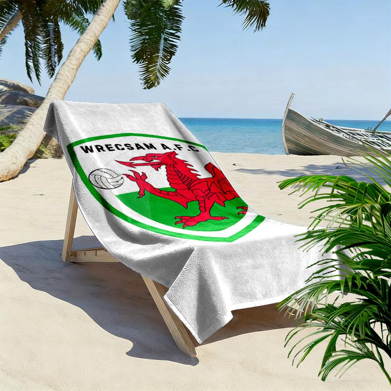 Wrexham AFC Print Beach Towel, Large Soft Quick Dry Towel for Beach Camping Swimming