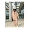 Women's Hooded Zippered Sleeves Elastic Wide Leg Pants Suit
