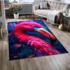 Tappeto Tappetino Decorazione per Casa Soggiorno Camera da Letto Divano Zerbino, Tappeto per Area Bambini Tappetino Antiscivolo con Uccello Flamingo Rosa Cartoon Foresta Pluviale
