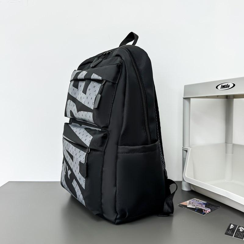 Letter Print Men's Backpack Women's Backpack Large Capacity Student Schoolbag