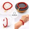 [ARUAURA] Lucky Charm Red Agate Natural Stone Power Stone Bracelet 8mm Prayer Beads Amulet Health Luck Vitality Energy Action Passion Success Protecti