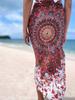 Beach Pareo Shawl MANDALA ORANGE-WHITE