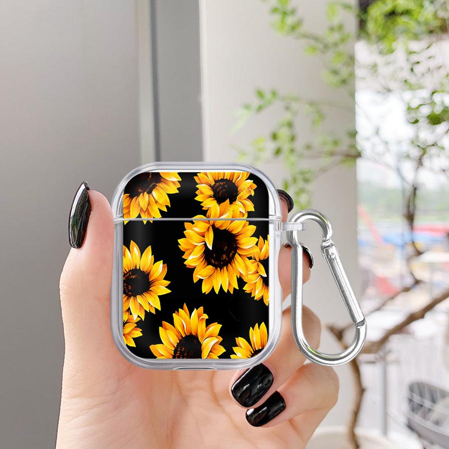 Sunflower Clear Earphone Cases Cover Case For Airpods 2 3 1 Pro3 Pro2 Pro 4