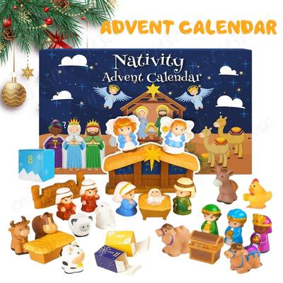 24 Days Nativity Advent Countdown Calendar 2026 Christmas Story Nativity Playset Christian Religious Advent Calendar For Kids