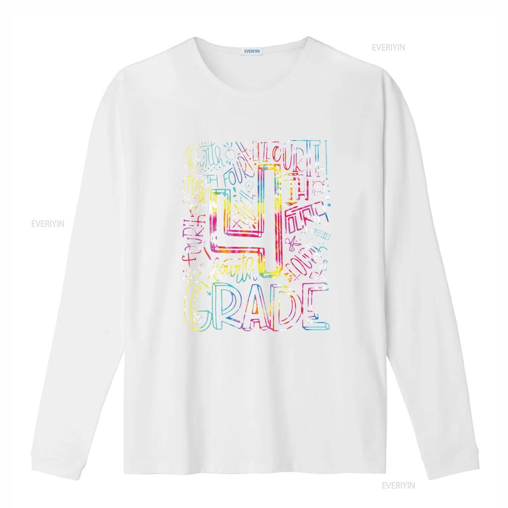 Tie Dye 4th Grade Typography Team Fourth Teacher T Shirt vintage Washed Soft Breathable streetwear Casual designer clothes