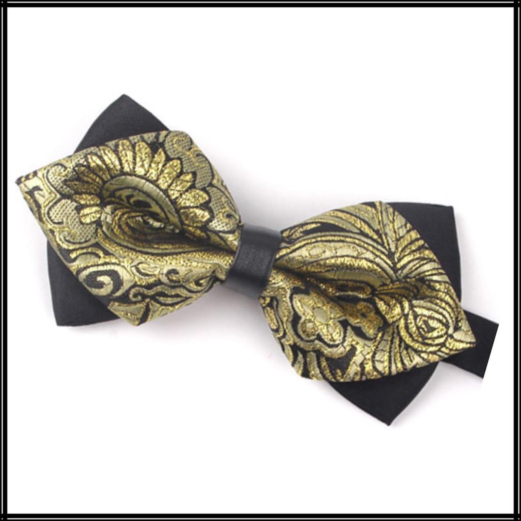 [White Fang] Jacquard Bow Tie, Unique Design, Stylish Fashion for Men and Women, NC094 (RedBlack)