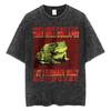 New Arrival Washed The Horrors Are Never Ending Yet I Remain Silly Funny Japanese Style Frog Men Clothing Top Tees Mens TShirt