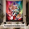 Custom Text Printed Tapestry Miraculous Ladybug Pattern Large Wall Hanging Indoor Room Decor