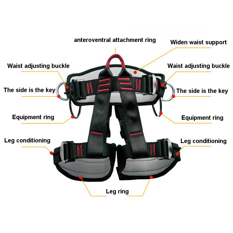 Camping Belt 25KN Outdoor Activity Rock Outdoor Activity Expand Training Half Body Harness Safety Supplies Survival Equipment