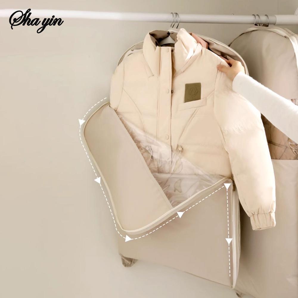 Sichtbare Kompression Hängebeutel für Daunenjacke - Staubschutz Kleideraufbewahrung Schrankorganizer für Haushalt