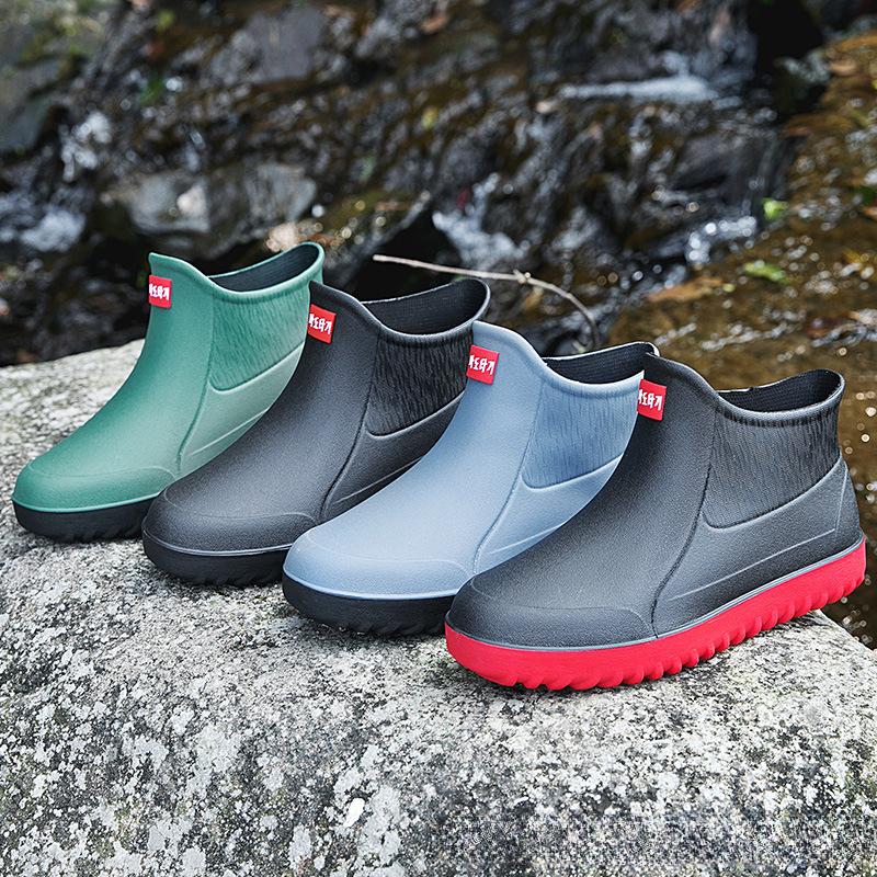 Venkovní holínky Pánské krátké holínky Módní nepromokavá obuv Mytí auta Rybaření Gumová obuv Protiskluzové Lehké návleky