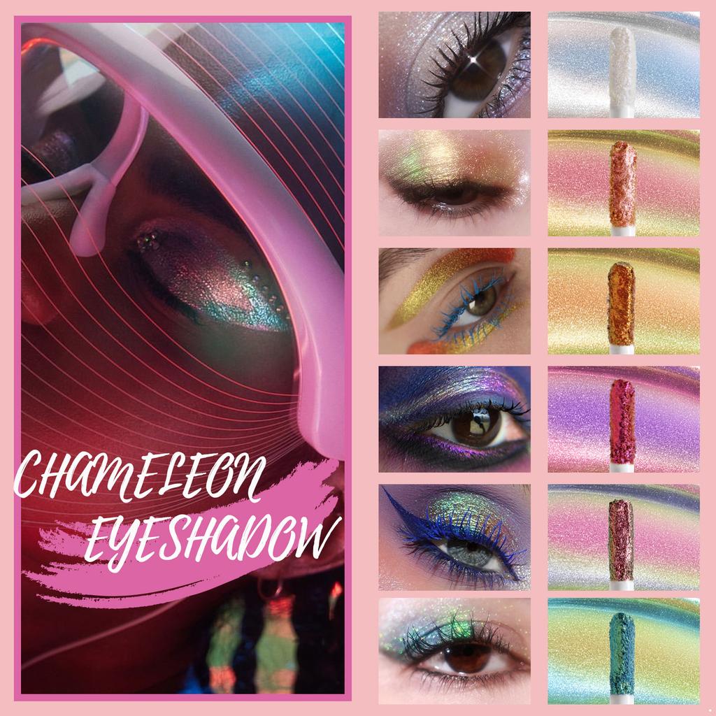 Chameleon Liquid Eyeshadow 4Ml Highly Pigmented Glitter Eyeshadow Multi Dimensional Shimmer Long Lasting Blendable Eye Makeup