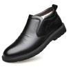 Winter men's dad cotton shoes leather fleece warm casual leather shoes soft leather foot cover thickened fleece men's cotton shoes