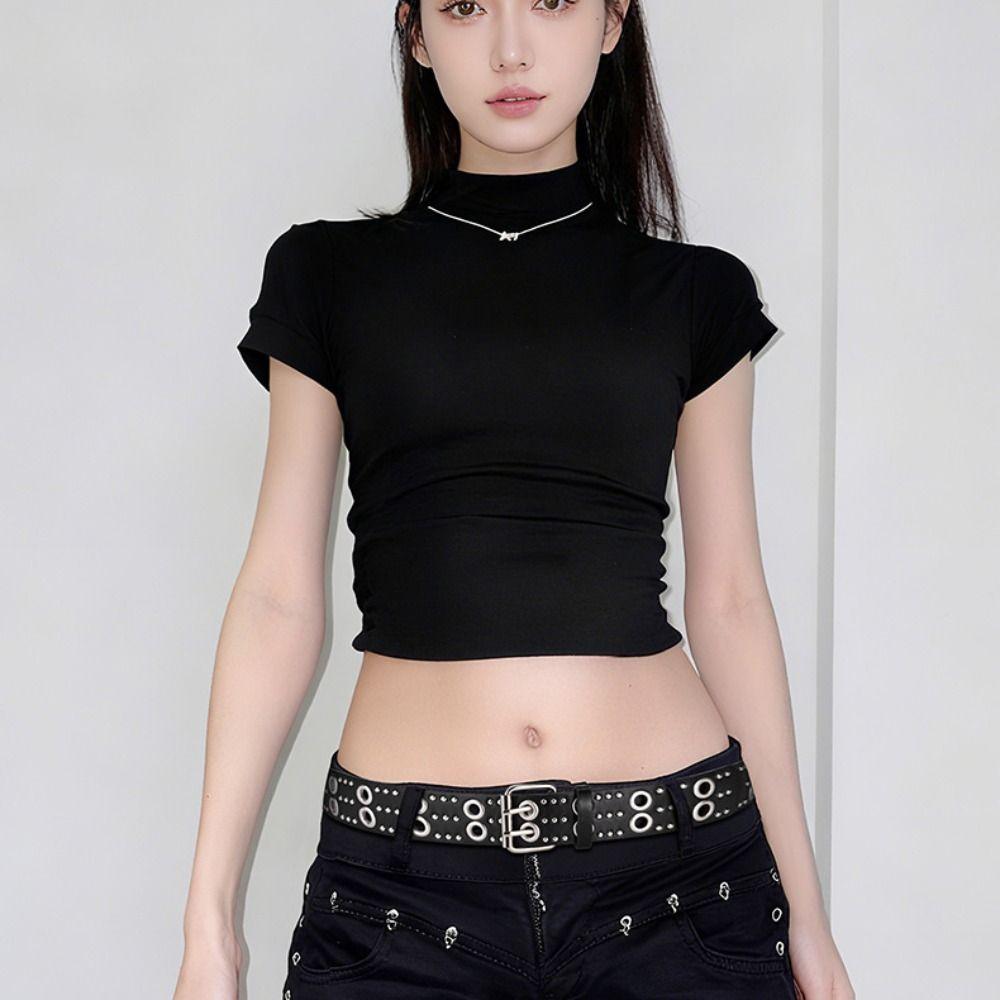 Dual Pin Buckle Business Waist Belt Luxury Design Punk Waistband  Paired with Skirts Jeans