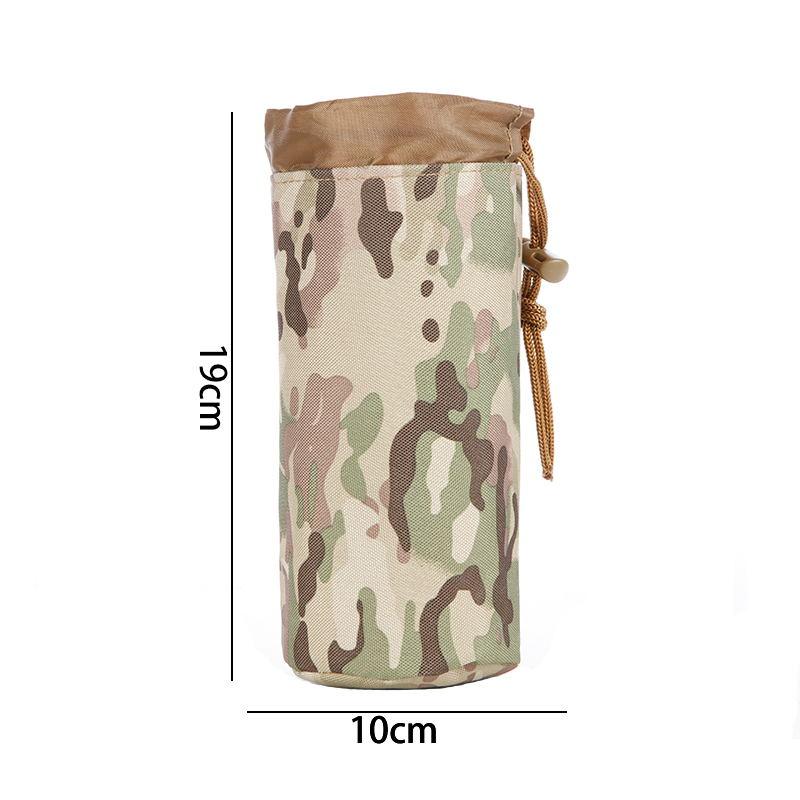 2-Pack Tactical MOLLE Water Bottle Pouches - 1000D Nylon, Drawstring, Waterproof (GearHill)