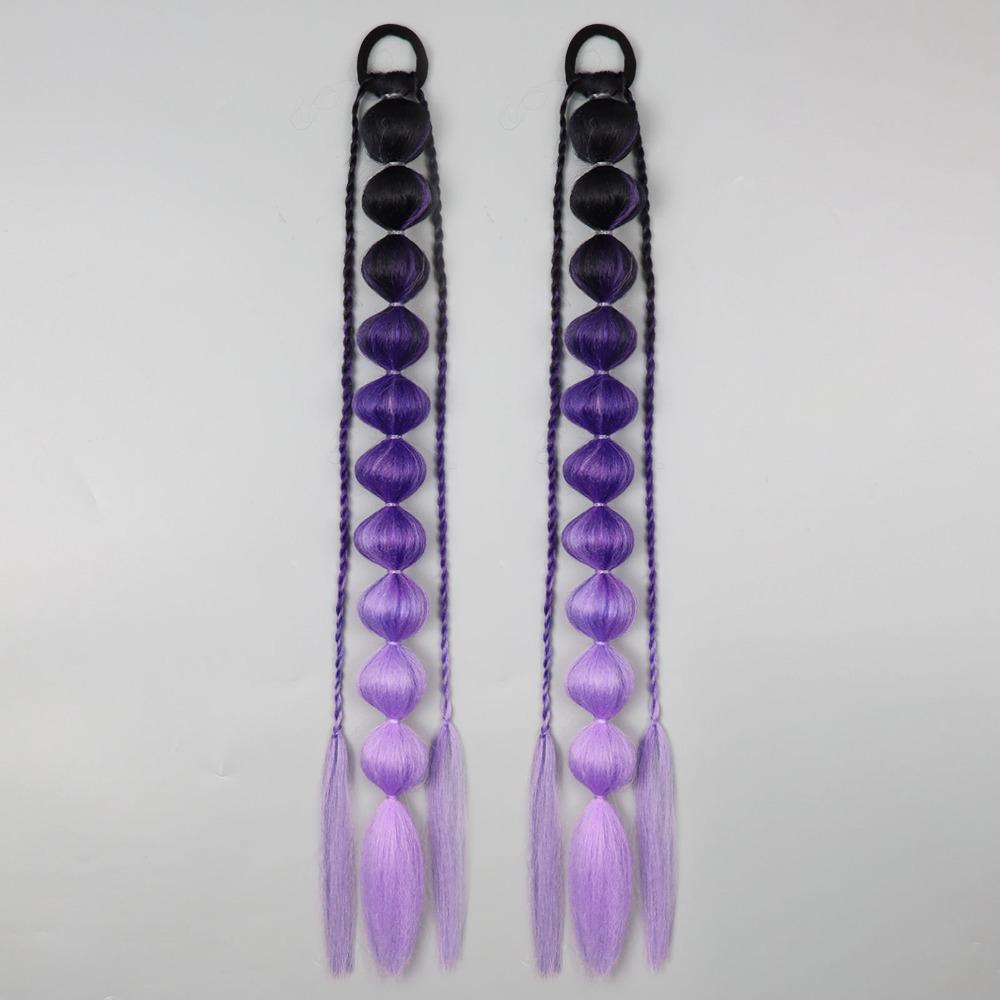 2Pcs Colorful Twist Braid Bulk Lantern Braid Braided Ponytails Natural Bubble Jumbo Braid for Women