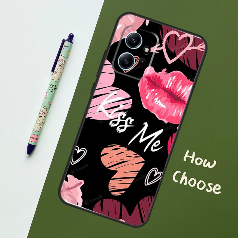 Lipstick Love Fashion Case For Xiaomi Redmi Note 13 10 11 12 14 15 Pro Plus Cover For Redmi 15C 15 14C 10C 12C 13C