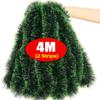 Christmas Tinsel Ribbons Green Cane Ribbon Garland Xmas Tree Hanging Pendent Wreath Ornaments New Year Party Home Decoration