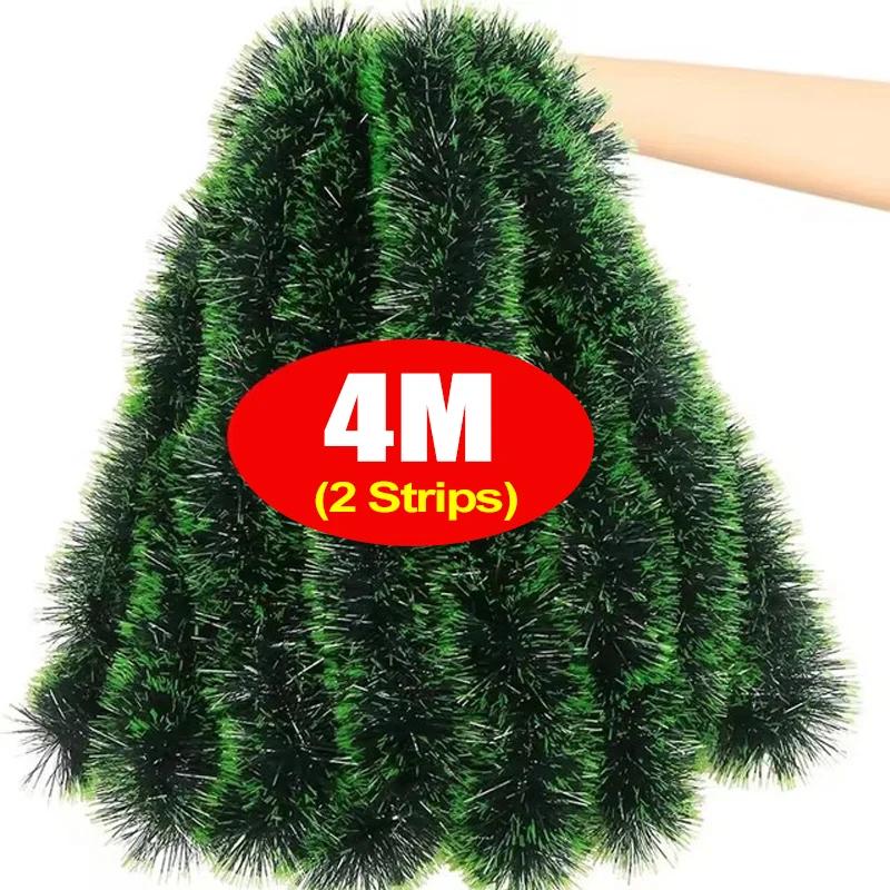 Christmas Tinsel Ribbons Green Cane Ribbon Garland Xmas Tree Hanging Pendent Wreath Ornaments New Year Party Home Decoration
