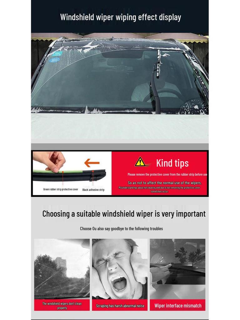 Compatible Rubber Strip for BYD E5 Boneless Wiper Blade