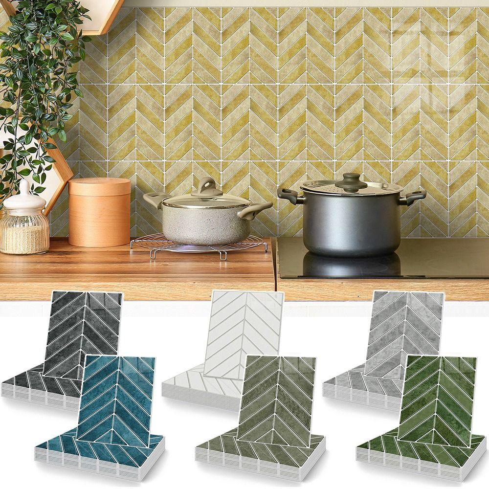 Mehrfarbige Fliesenwandaufkleber Wasserdicht 3D-Fliesen 3D-Küchenwandpapier Selbstklebend Abziehbar und Aufklebbar Spritzschutz-Aufkleber