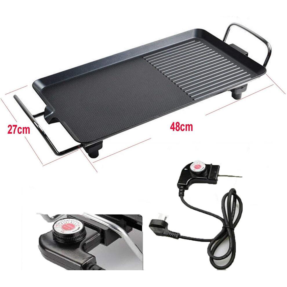 (XL(67x29.5x8.5cm)) Electric Teppanyaki Table Top Non-Stick Plates BBQ Grill