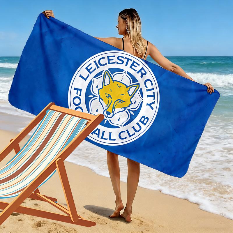 Leicester City FC Print Beach Towel, Large Soft Quick Dry Towel for Beach Camping Swimming