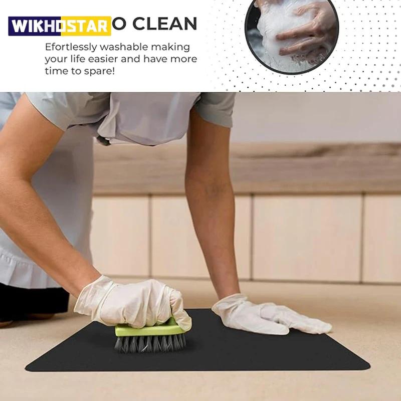 Kitchen Super Large Absorbent Mat Coffee,Dish Draining Mat Quick Dry Bathroom Drain Pad Tableware Mat Kitchen Faucet Placemat