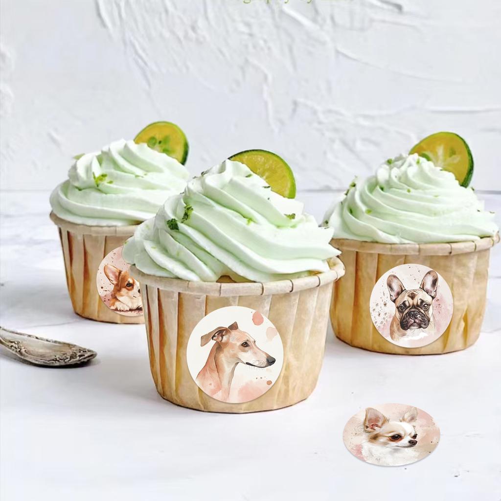 500 Pieces/roll Sticker Roll Sticker Cartoon Retro Puppy Creative Handbook Material Self-adhesive Seal Sticker