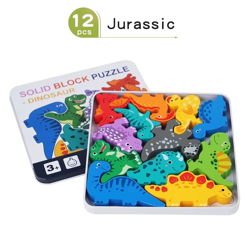Montessori Wooden Puzzle Toys for Children 3D Vehicle Animal Wood Jigsaw Puzzle Game Baby Learning Educational Toy Kids Gift