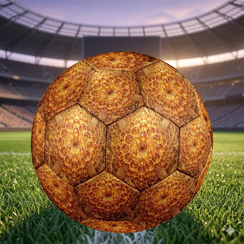 1pc Honeycomb Bees Themed Soccer Ball, Size 5, Lightweight PVC Material, Outdoor Training Soccer Ball Gift. q62274