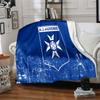 Aj Auxerre Football Club Flannel Blanket, Soft Polyester, Modern Design, All-Season for Camping, Travel, Gifts for holidays or birthdays