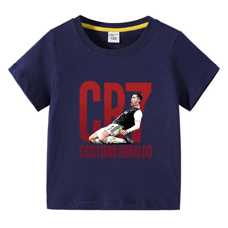 New Arrival Kids Boys CR7 Printed TShirt 100 Cotton Short Sleeve Breathable Lightweight Boys Sports Casual Basic Tee