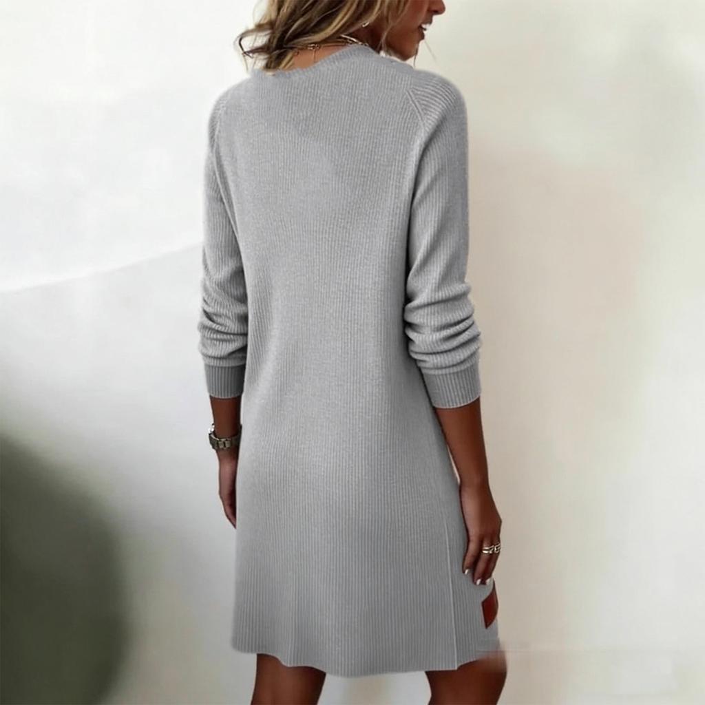 Ladies' Fashionable Casual Long Sleeved Pile Collar Comfortable Temperament Dress