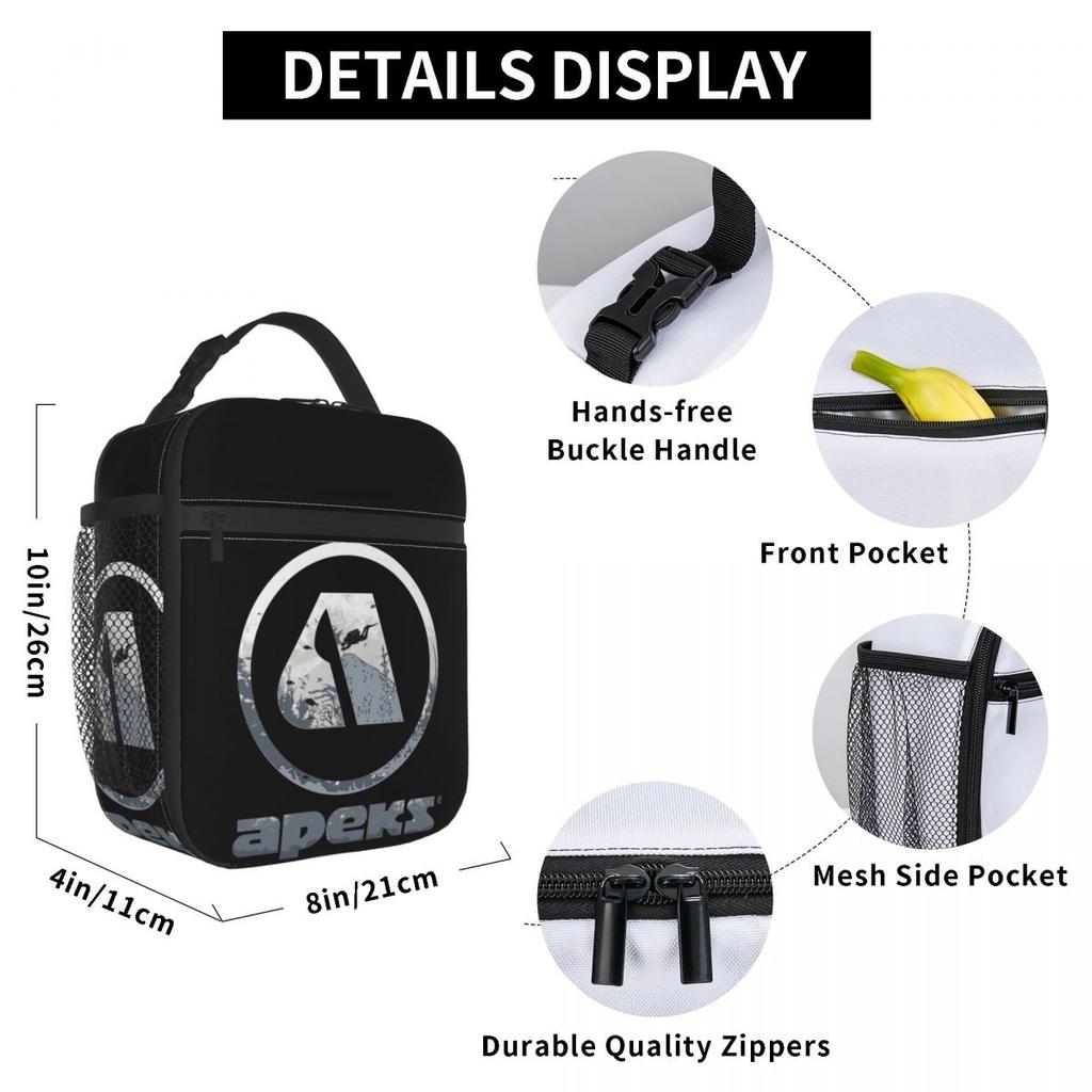 A For Apeks Insulated Lunch Bag for Women Children Portable Food Boxes Thermal Lunch Box Tote
