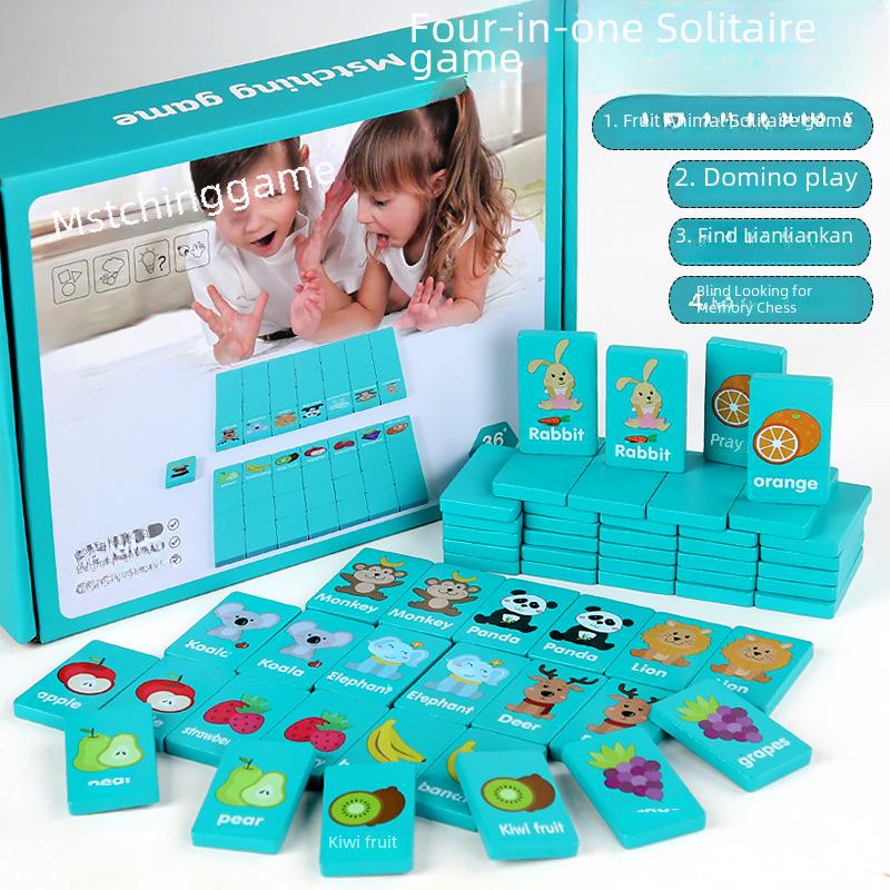 Wooden Connect-the-Dots Dominoes: Children's Logic Training Toy