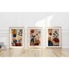 Boho Mid-Century Botanical Canvas Wall Art Set, Abstract Geometric Vase Prints, Minimalist Living Room Bedroom Home Decor Gifts