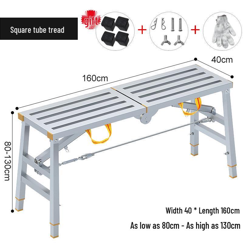 Folding Telescopic Thickened Stool with Leveling Function for Engineering or Scaffolding Use